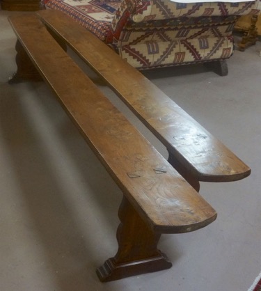 Antique British Farm Table Benches
