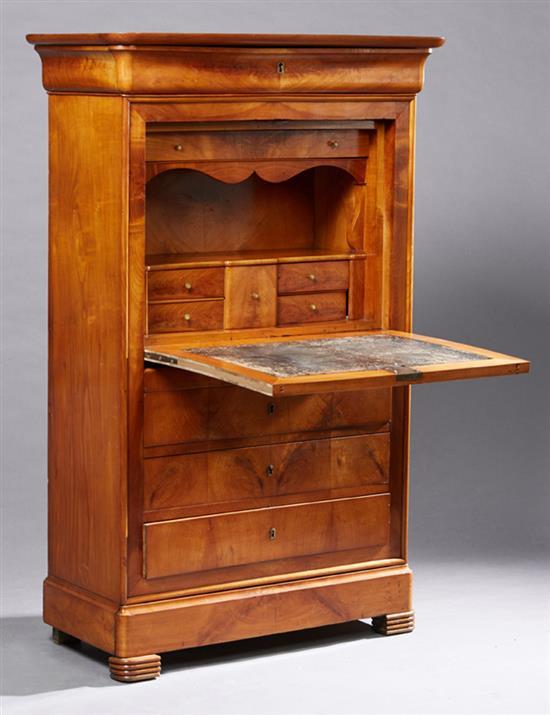 Antique French Secretaire Desk Flame Cherry c. 1875