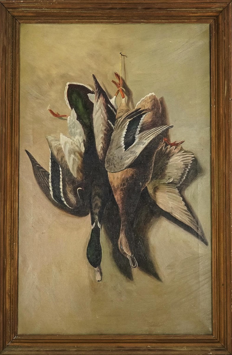 <b>Game Still Life</b><br>Oil on canvas<br>approx. 21 x 13 inches.<br>circa early-20th cen.