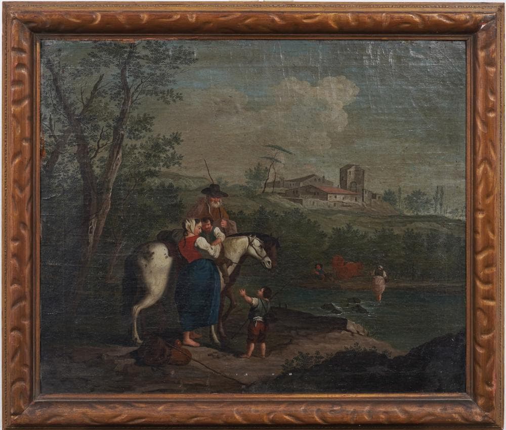 <b>European Landscape</b><br>Oil on canvas on board<br>approx. 22 x 26 inches