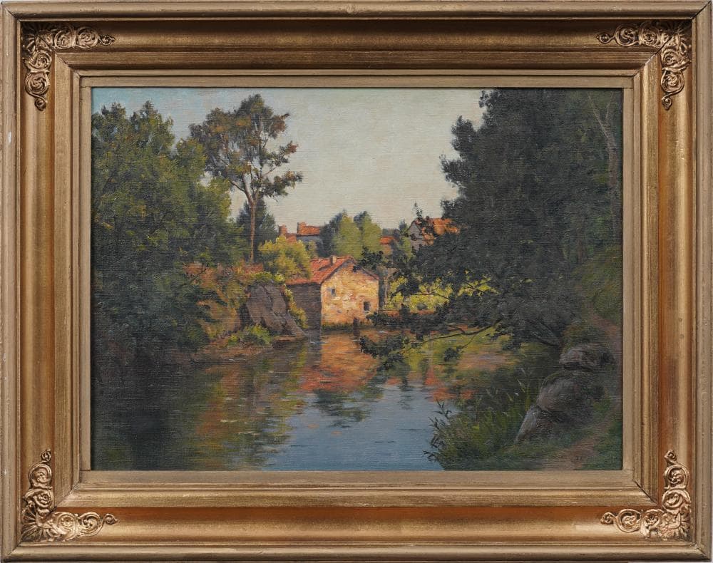 <b>European Landscape</b><br>approx. 18 x 23 inches<br>circa 20th cen.