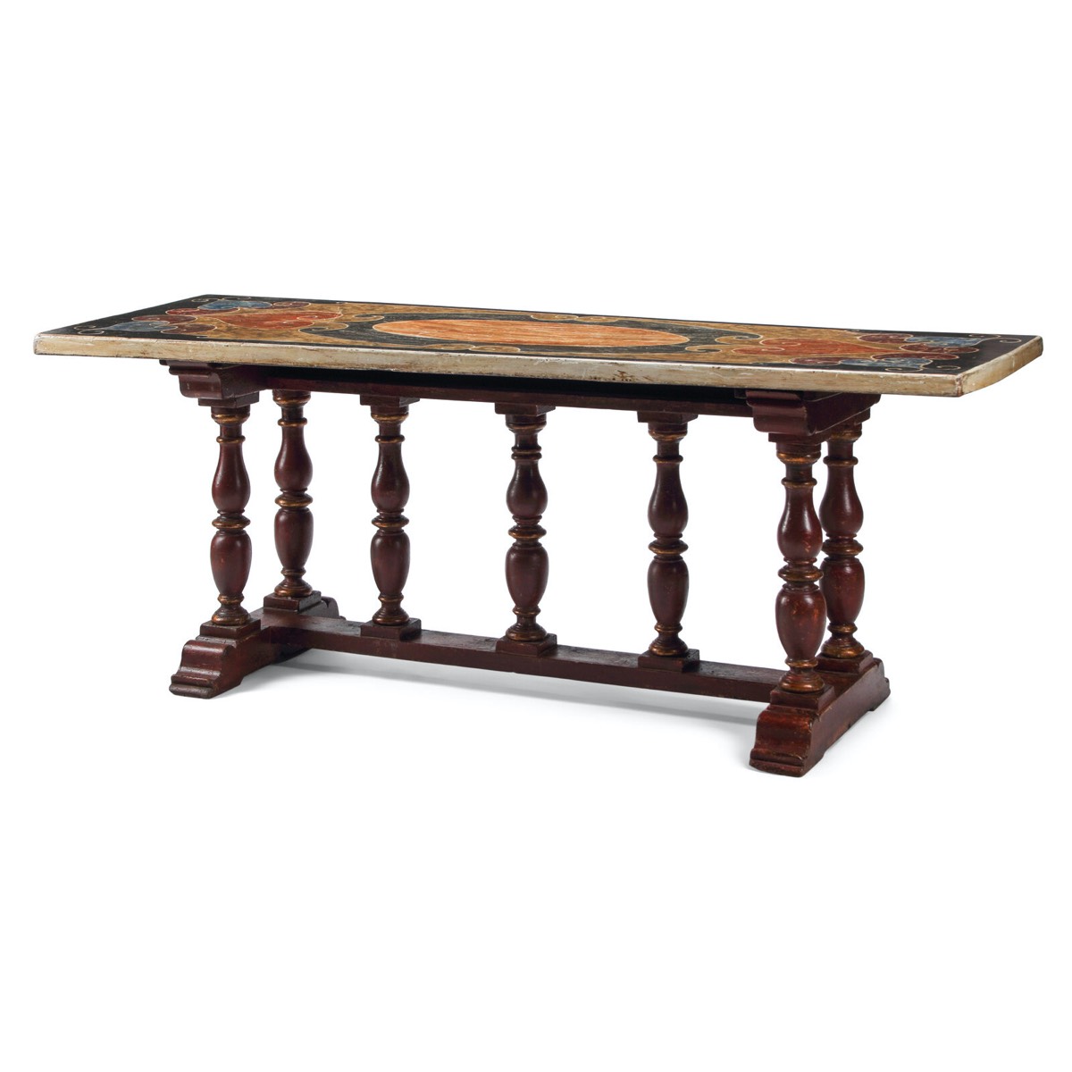 <b>Spanish Library Table</b><br> approx. 29.5 tall x 78.5 wide x 26.5 inches deep<br> circa 19th cen., Spain