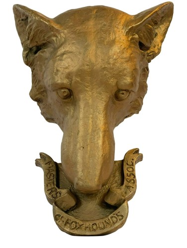 <b>Cast Brass Fox Door Knocker</b><br>By reknowned equestrian artist<br>Kathleen Friedenberg<br>approx. 7 T x 5.5 W inches