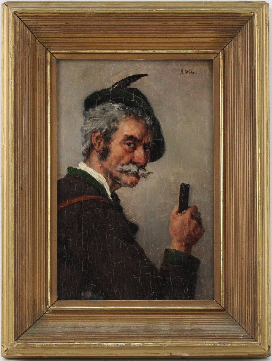 <b>Portrait of an Italian Gentleman </b><br>approx. 20.25 H x  9.5 inches<br> circa 1900 
