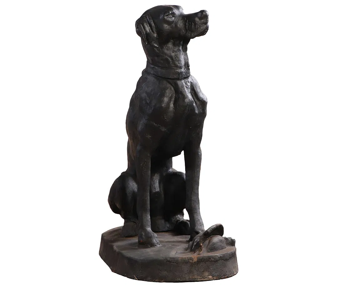 <b>Cast Iron Hunting Dog</b><br>approx. 36 T x 17 W x 36 D inches