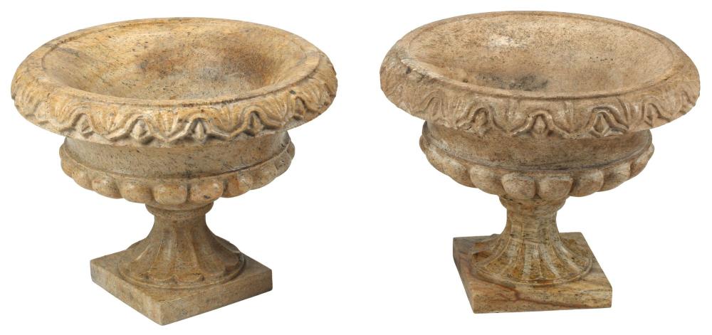 <b>Italianate Granite Garden Urns</b><br>approx. 15.5 T x 19 diam. inches 