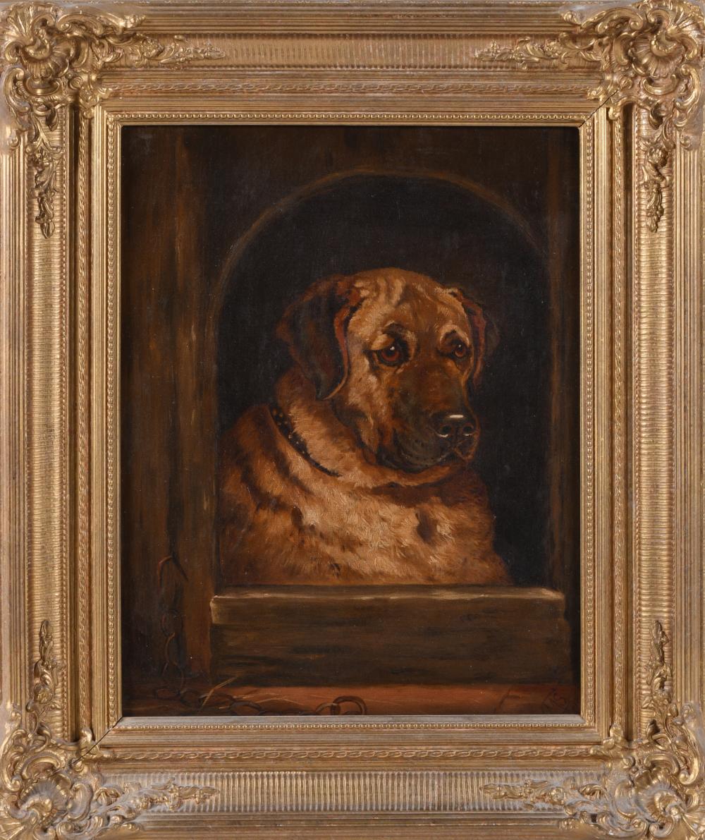 <b>Oil on Canvas, Eur. School</b><br>approx. 20.5 H x  20.75 inches<br> circa 19th cen. 