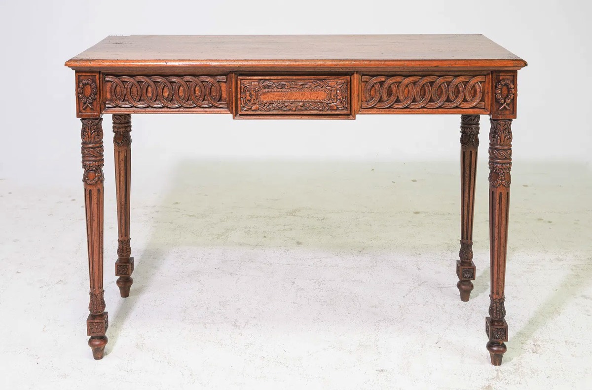 <b>Empire-Style Hall/Console Table</b><br>  approx. 34 T x 48 W x 19 inches<br>circa 20th cen. 