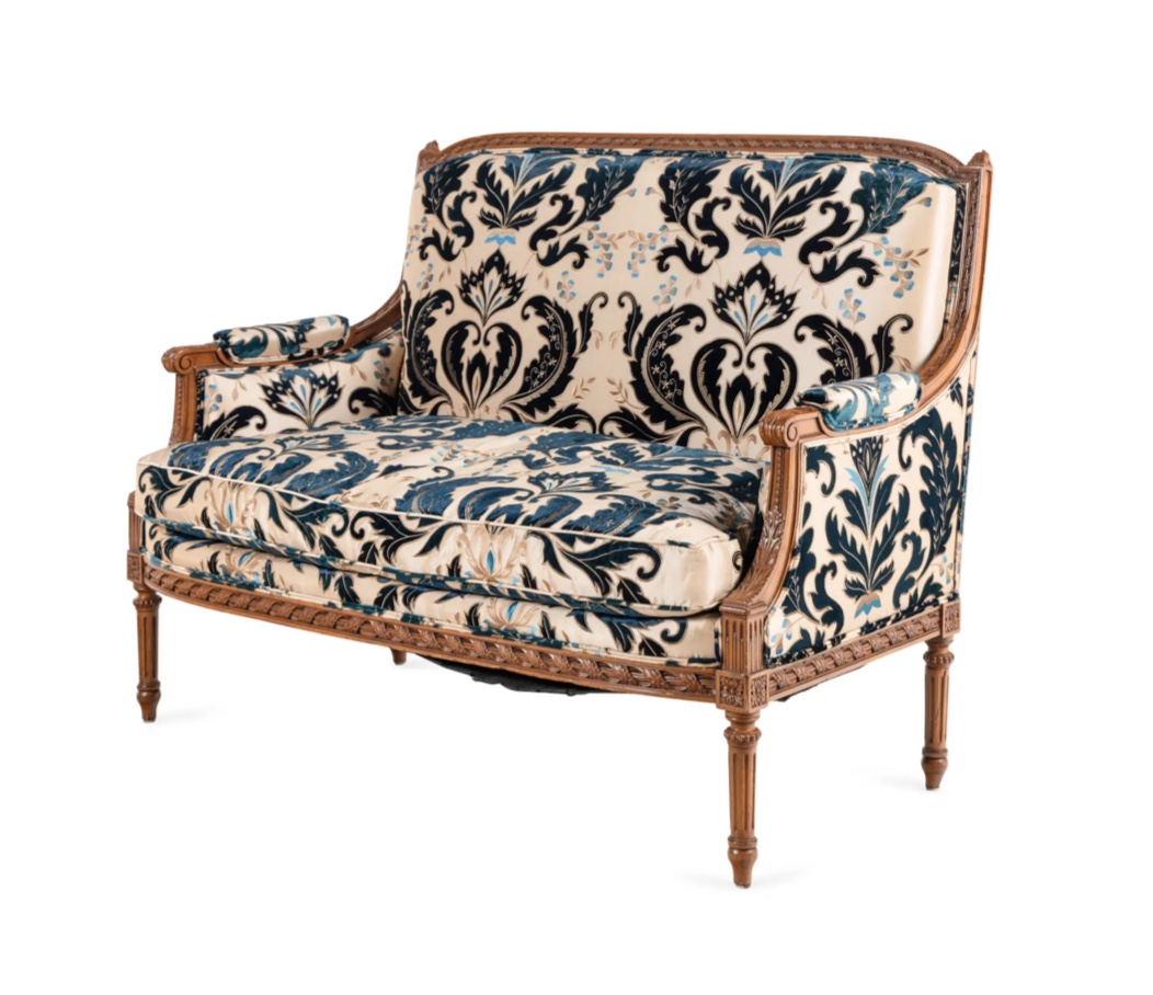 <b>French Louis XVI-Style Carved Beechwood Settee</b><br> approx. 38.75 tall x 55 long x 24 inches<br> circa early 20th cen., France