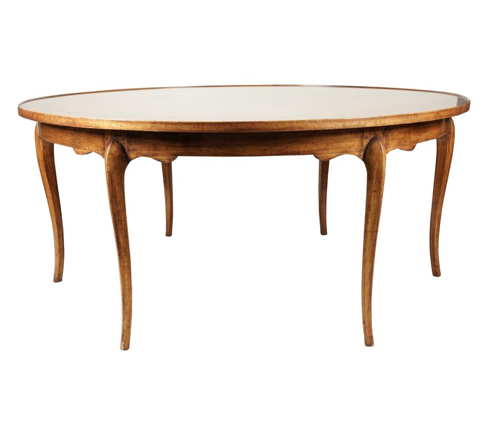 <b>Italian Provincial-Style Round Dining Table</b><br>  approx. 30 tall x 68 diam. inches<br> circa 20th cen., Italy 