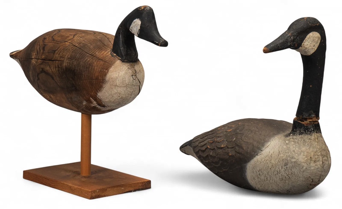 <b>Pair Carved & Painted Decoys</b><br> approx. 18.5 tall x 28 wide x10 inches (largest)
