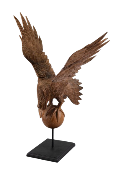 <b>Carved Wooden Eagel</b><br> approx. 25 inches tall (incl. stand)<br> circa 20th cen., USA 
