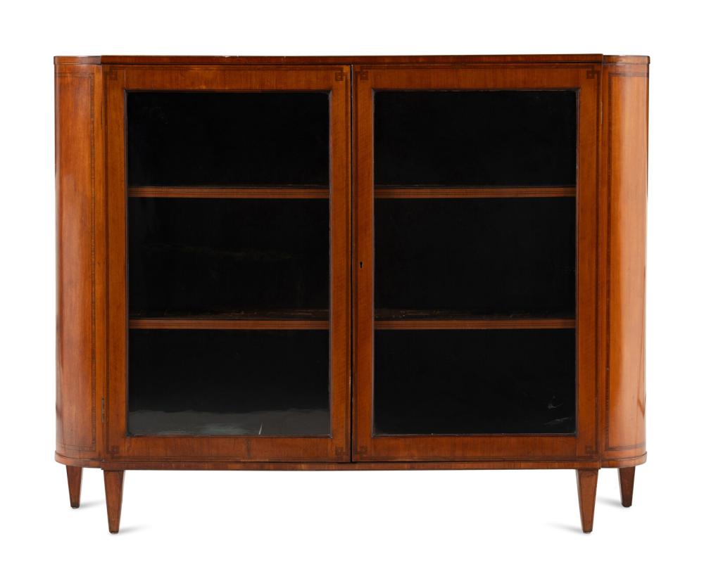 <b> George III Satinwood Bookcase </b><br>approx. 41 T x 52.75 L x 13 x D inches<br>circa 19th cen., England 