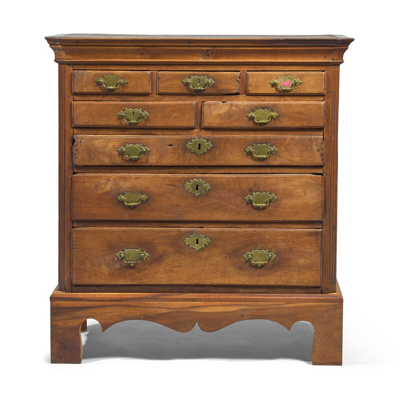 <b>Queen Anne Walnut Chest-on-Chest</b><br>  approx. 43.5 tall x 38.75 w x  21.25 d inches<br>  circa mid-1700s, England