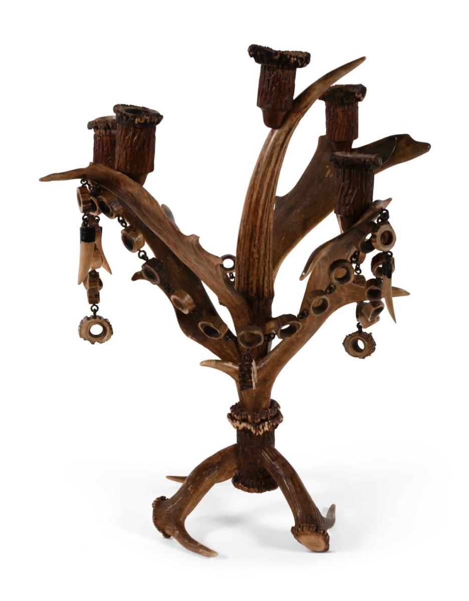 <b>Antler Candelabrum</b><br> approx. 20.5” T, dated 1892