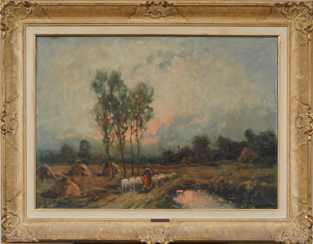 <b>Landscape Oil on Canvas</b><br>approx. 27 x 35 inches<br>circa 20th cen.