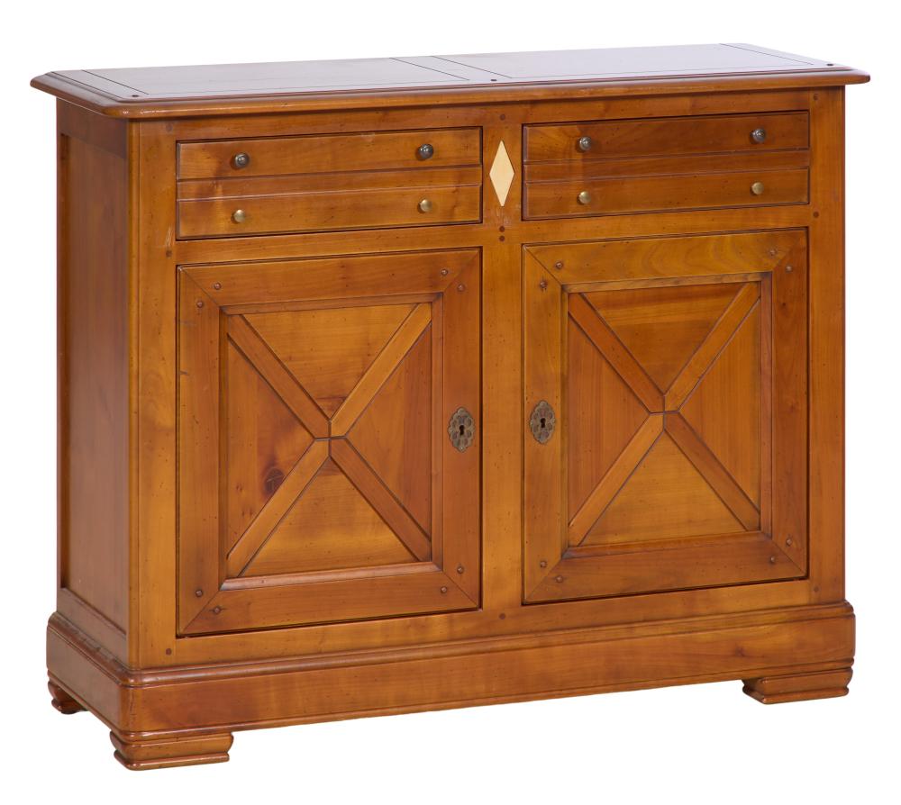 <b>French Louis Philippe Style Cherry Sideboard</b><br>  approx. 34.75 T x 43.5 W x 15.25 D inches<br> circa 20th cen., France
