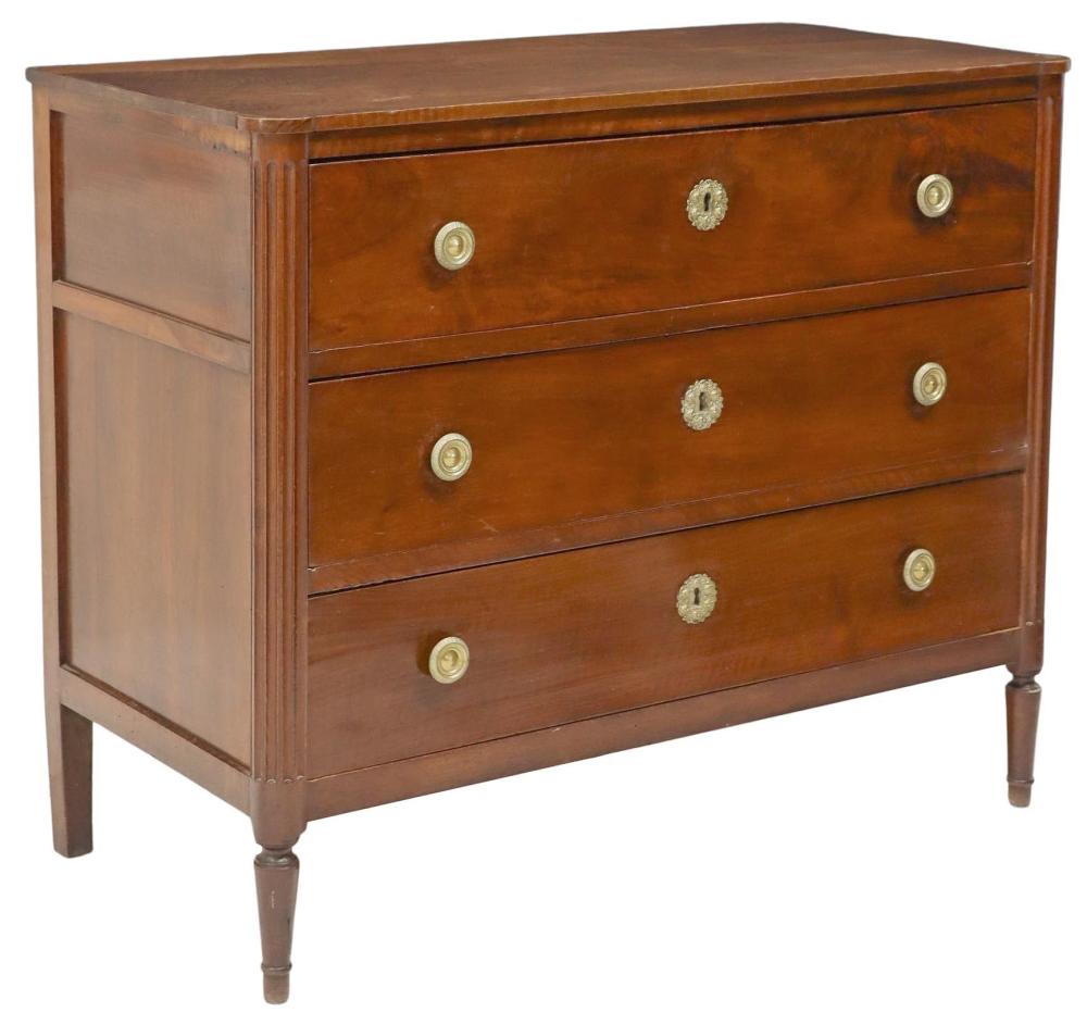 <b>French Mahogany Commode</b><br> approx. 35.25 T x 42.5 W x 20.75 D inches<br> circa 19th cen., France