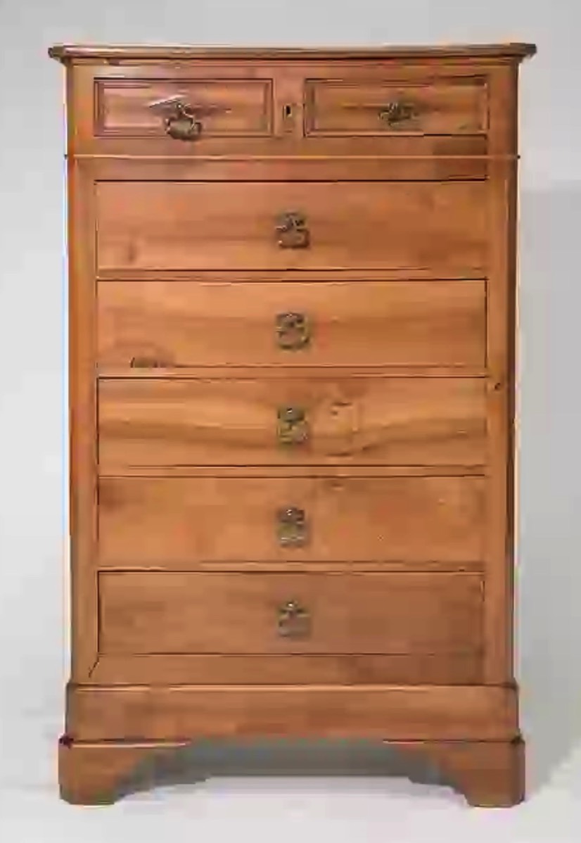 <b> French 7-Drawer Walnut Chest</b><br> approx. 58 T x 37 x 17 inches<br> circa 19th cen., France