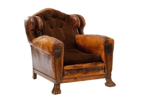 Antique English Cigar Club Chair c. 1900