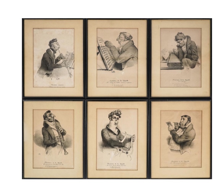 <b>Comic Lithos of Musicians<b><br>approx. 14 x 11 inches