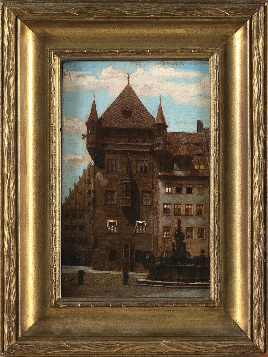 <b>Nuremburg</b><br>Continental School, oil on board<br>approx. 9 x 7 inches<br>dated 1890