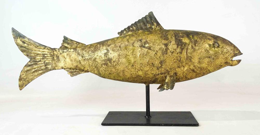 <b>Copper Fish Weathervane</b><br>approx. 10.5 x 22<br>circa early-20th cen., USA
