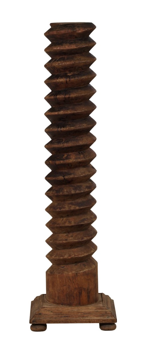 <b>French Provincial Wine Press Screw</b> <br>approx. 47 in. T x  13.5 in. diam. <br>circa 19th cen., France