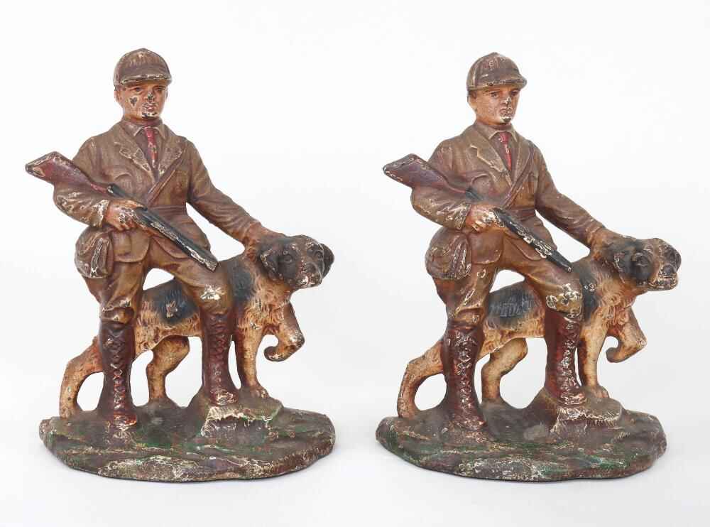 <b>Pair of Hubley Cast Iron Hunt Bookends</b><br>circa 20th cen., USA 