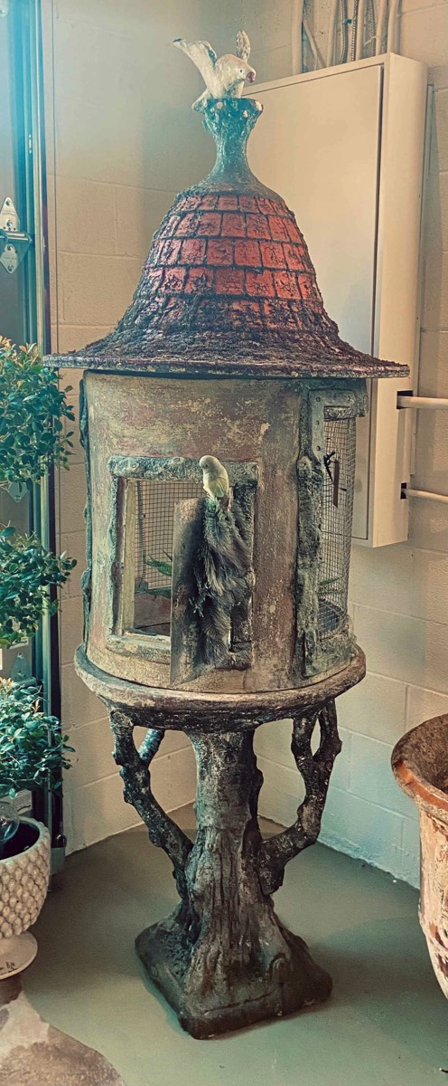 <b>Faux Bois Cast Birdcage</b><br>approx. 92 T x 29 diam. <br>circa 19th cen., Continental 