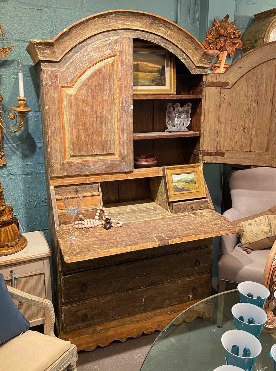 <b>Swedish Secretaire Desk</b><br>approx. 78.75 in. T x 41 W x 16.75 D<br>circa 1700s, Sweden